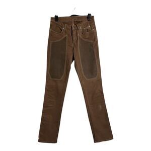 Jeckerson Mens Jeans Brown Preppy Golf Pants Brown Patches 29x34